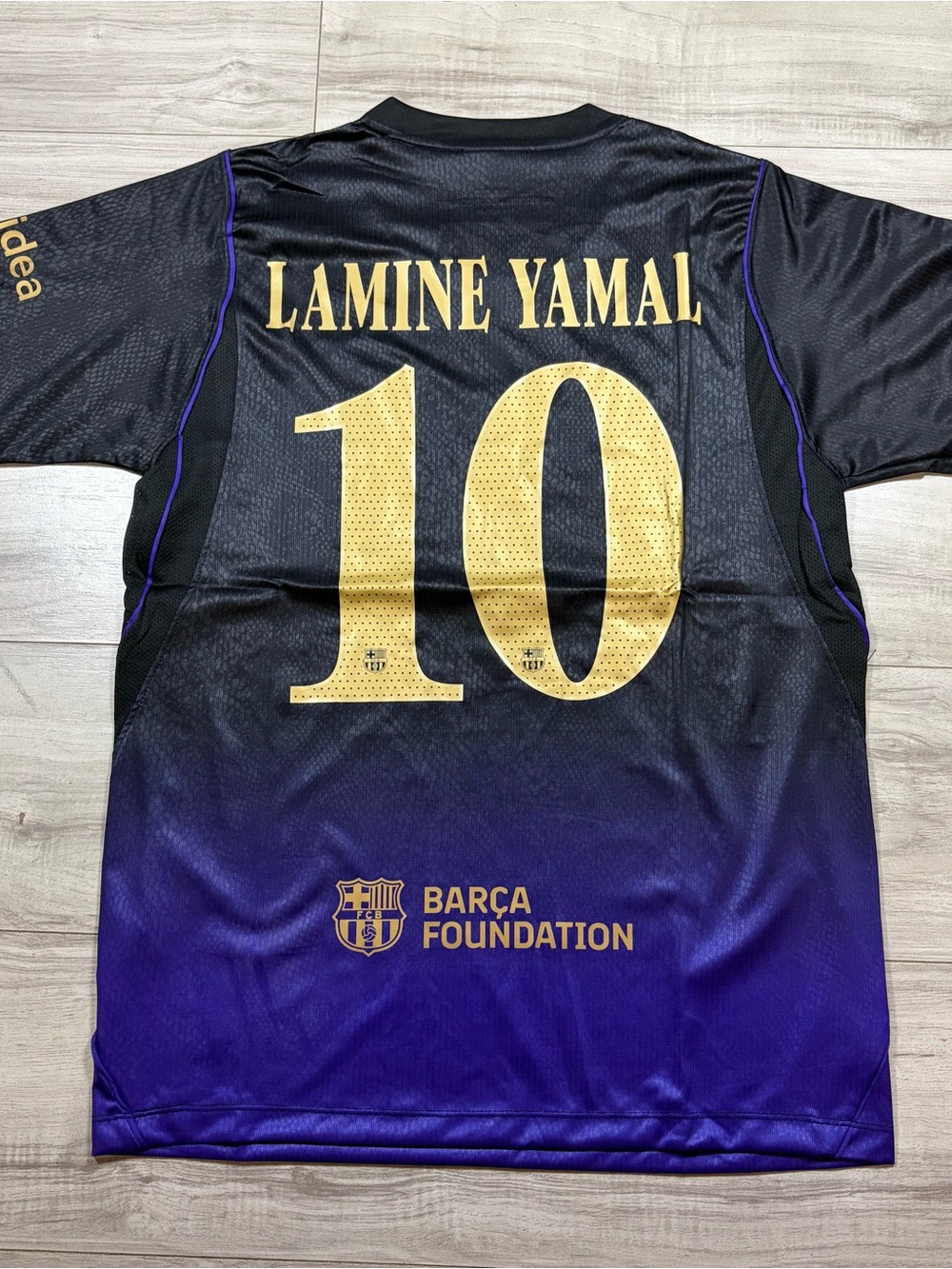 Barcelona Away Lamine Yamal #10 Gradient Black Purple Jersey